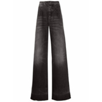 UNRAVEL PROJECT Calça jeans pantalona cintura alta - Preto