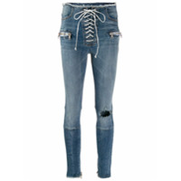 UNRAVEL PROJECT Calça jeans skinny com amarração - Azul