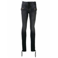 UNRAVEL PROJECT Calça jeans skinny com amarração - Preto