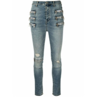 UNRAVEL PROJECT Calça jeans skinny com aplicação de zíper - Azul