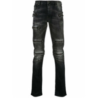 UNRAVEL PROJECT Calça jeans slim com detalhe de zíperes - Preto