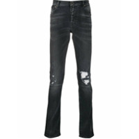 UNRAVEL PROJECT Calça jeans slim com efeito puído - Preto