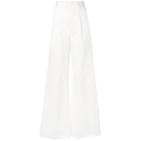UNRAVEL PROJECT Calça pantalona com cintura alta - Branco