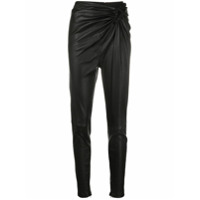 UNRAVEL PROJECT Calça skinny de couro com franzido - Preto