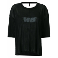 UNRAVEL PROJECT Camiseta de seda com abertura posterior - Preto