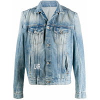 UNRAVEL PROJECT Jaqueta com estampa de logo e feito manchado - Azul