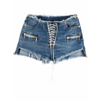 UNRAVEL PROJECT Shorts jeans com detalhe de amarração - Azul