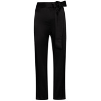 USISI SISTER Gemma tie-waist cropped trousers - Preto