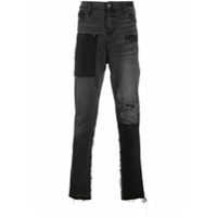 VAL KRISTOPHER Calça jeans com acabamento desfiado - Preto