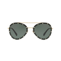 Valentino Eyewear crystal embellished aviators - Dourado