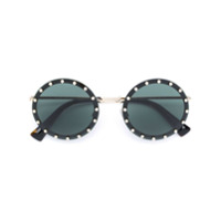 Valentino Eyewear Óculos de sol redondo com tachas - Preto