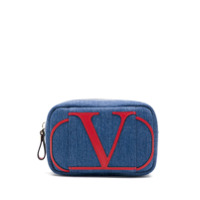 Valentino Garavani Necessaire jeans com logo - Azul