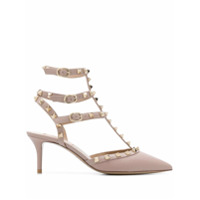 Valentino Garavani Sapato bico fino Rockstud com salto 70mm - Rosa