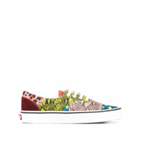 Vans Tênis com patchwork e animal print - Amarelo