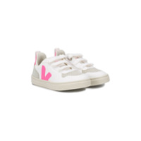 Veja Kids perforated touch strap trainers - Branco