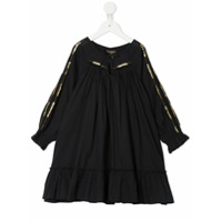 Velveteen Vestido boho Frankie com pregas - Preto