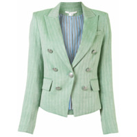 Veronica Beard Blazer com listras e abotoamento simples - Verde