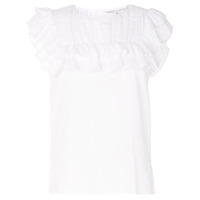 Veronica Beard Blusa sem mangas com babados - Branco