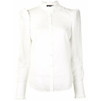 Veronica Beard Camisa Holli com gola mandarim - Branco