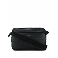 Versace Bolsa carteiro com zíper e logo gravado - Preto