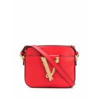 Versace Bolsa tiracolo com placa V - Vermelho