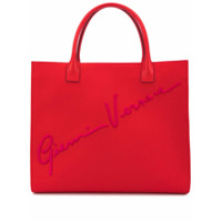 Versace Bolsa tote com logo bordado - Vermelho