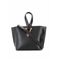 Versace Bolsa tote com placa de logo Virtus - Preto