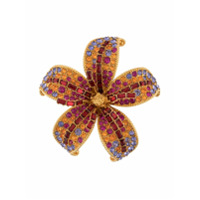Versace Broche de flor com cristais - Dourado
