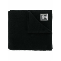 Versace Cachecol de tricô canelado em lã - Preto