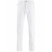 Versace Calça jeans slim com patch de logo - Branco