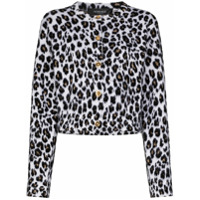 Versace Cardigan de tricô com estampa de leopardo - Preto