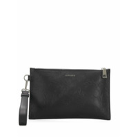 Versace Clutch texturizada com logo - Preto