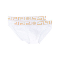 Versace Conjunto com 2 cuecas boxers Greca - Branco