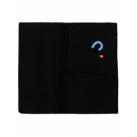 Versace Echarpe de lã com logo bordado - Preto