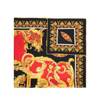 Versace Echarpe de seda com estampa barroca - Preto