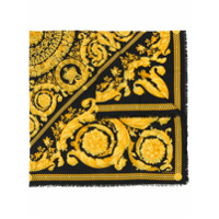 Versace Echarpe de tricô com estampa barroca - Preto