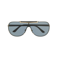 Versace Eyewear Óculos de sol aviador com lentes coloridas e detalhe de logo - Cinza