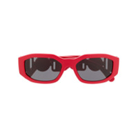 Versace Eyewear Óculos de sol retangular com placa de logo - Vermelho