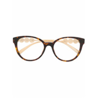 Versace Eyewear tortoiseshell cat-eye frame glasses - Marrom