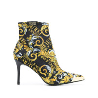 Versace Jeans Couture Ankle boot com estampa barroca e logo - Preto