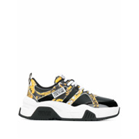 Versace Jeans Couture baroque print sneakers - Preto