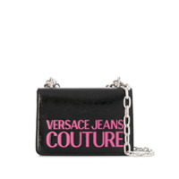 Versace Jeans Couture Bolsa tiracolo com logo gravado - Preto