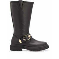 Versace Jeans Couture buckle strap boots - Preto