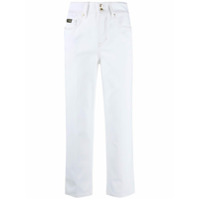Versace Jeans Couture Calça jeans cropped cintura alta - Branco