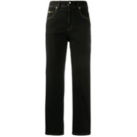 Versace Jeans Couture Calça jeans reta com cintura alta - Preto