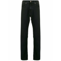 Versace Jeans Couture Calça jeans reta com estampa de logo - Preto