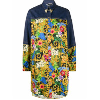Versace Jeans Couture Camisa jeans Western-tip com estampa tropical - Azul