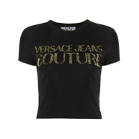 Versace Jeans Couture Camiseta com tachas e logo - Preto