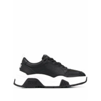 Versace Jeans Couture Tênis com logo gravado e solado chunky - Preto