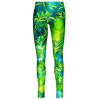 Versace Legging com estampa de palmeira - Verde